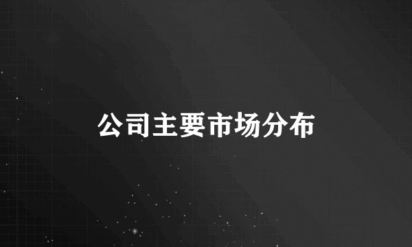 公司主要市场分布