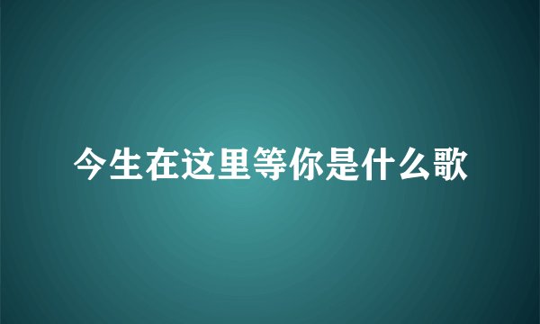 今生在这里等你是什么歌