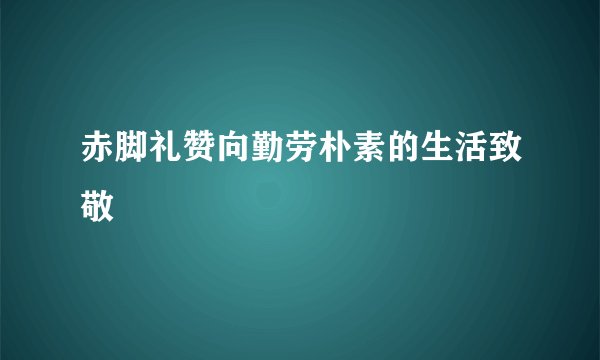 赤脚礼赞向勤劳朴素的生活致敬