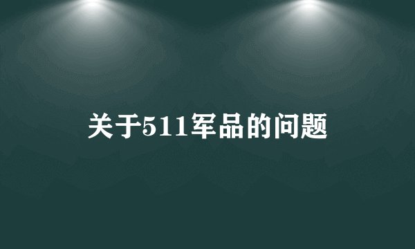 关于511军品的问题