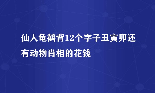 仙人龟鹤背12个字子丑寅卯还有动物肖相的花钱