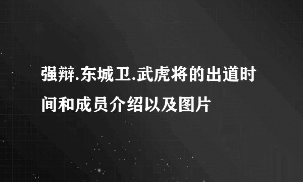 强辩.东城卫.武虎将的出道时间和成员介绍以及图片