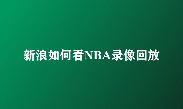 新浪如何看NBA录像回放
