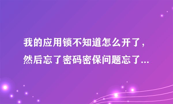 我的应用锁不知道怎么开了,然后忘了密码密保问题忘了怎么办?