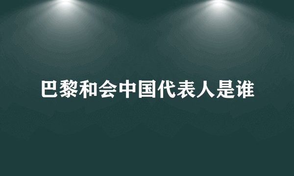 巴黎和会中国代表人是谁