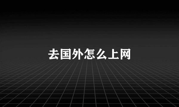 去国外怎么上网