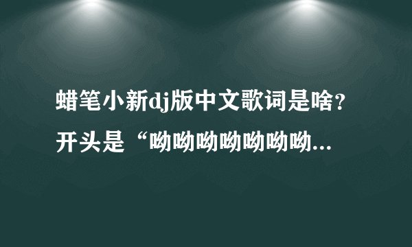 蜡笔小新dj版中文歌词是啥？开头是“呦呦呦呦呦呦呦 哈呵 哈呵 哈呵…”小孩唱的，是韩语，很有节奏感