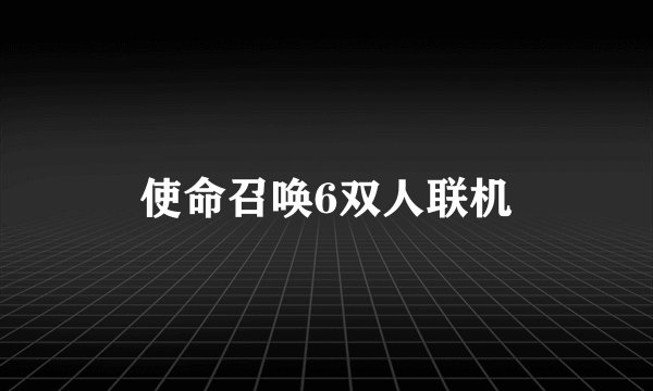 使命召唤6双人联机