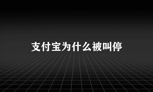 支付宝为什么被叫停