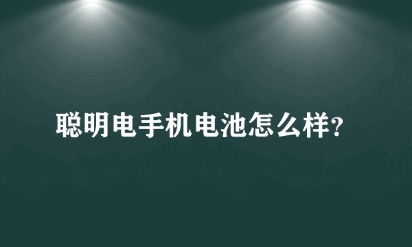 聪明电手机电池怎么样？