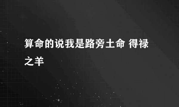 算命的说我是路旁土命 得禄之羊