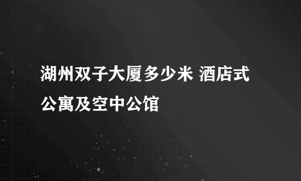 湖州双子大厦多少米 酒店式公寓及空中公馆
