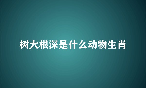 树大根深是什么动物生肖