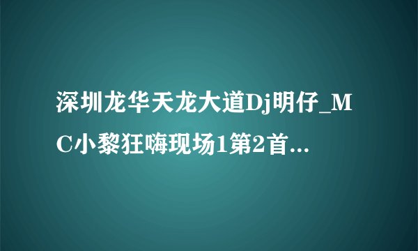 深圳龙华天龙大道Dj明仔_MC小黎狂嗨现场1第2首歌的歌名，也就是“来生不分手”后面的那首