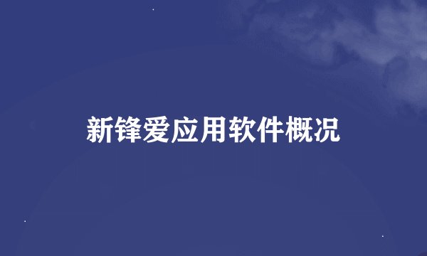 新锋爱应用软件概况
