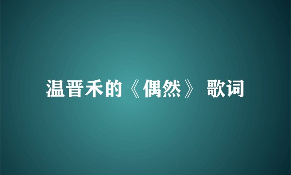 温晋禾的《偶然》 歌词
