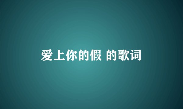 爱上你的假 的歌词