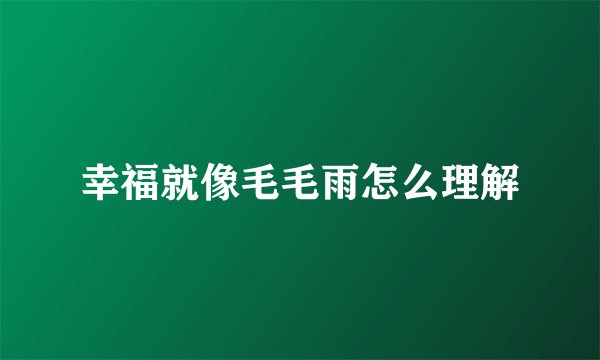 幸福就像毛毛雨怎么理解