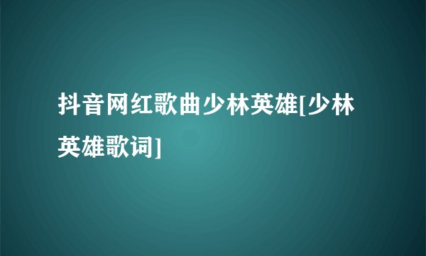 抖音网红歌曲少林英雄[少林英雄歌词]