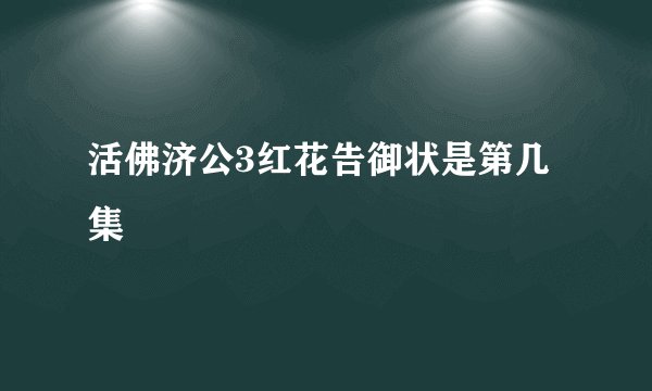 活佛济公3红花告御状是第几集