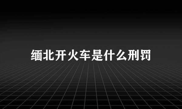 缅北开火车是什么刑罚