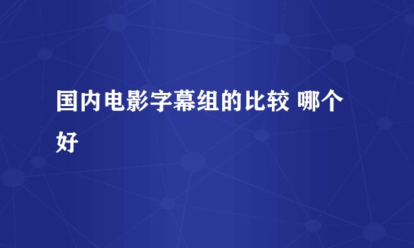 国内电影字幕组的比较 哪个好