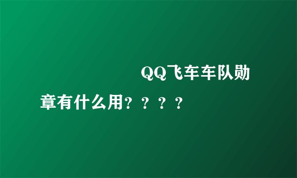　　　　　　QQ飞车车队勋章有什么用？？？？　　