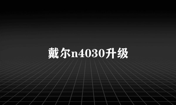 戴尔n4030升级