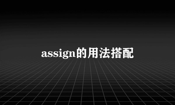 assign的用法搭配