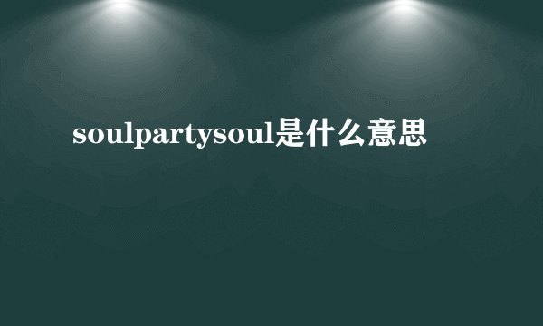 soulpartysoul是什么意思