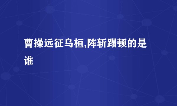 曹操远征乌桓,阵斩蹋顿的是谁