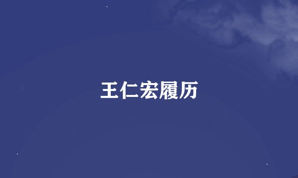 王仁宏履历