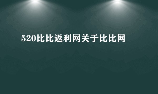 520比比返利网关于比比网