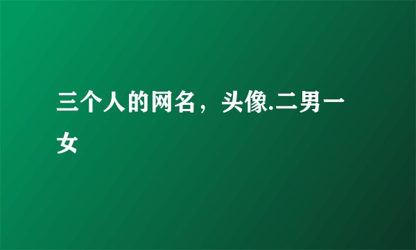 三个人的网名，头像.二男一女