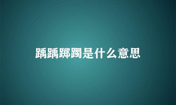 踽踽踯躅是什么意思