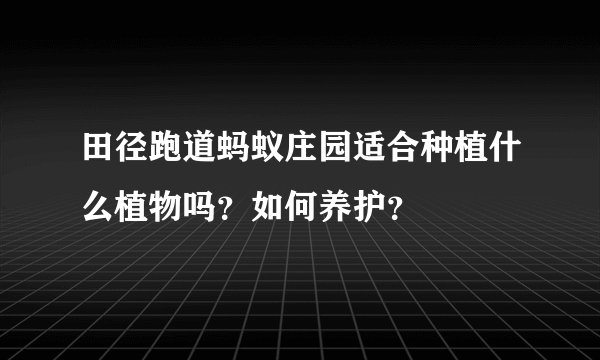 田径跑道蚂蚁庄园适合种植什么植物吗？如何养护？