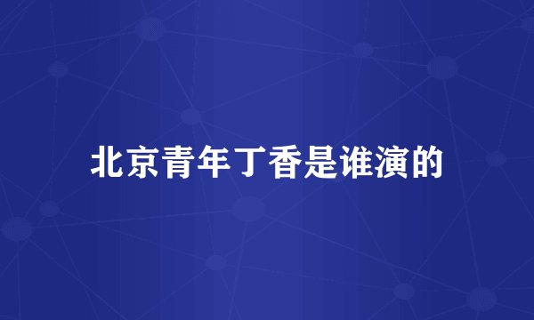 北京青年丁香是谁演的