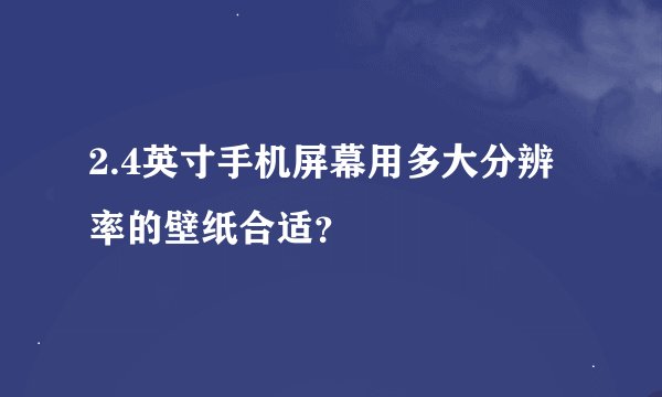 2.4英寸手机屏幕用多大分辨率的壁纸合适？