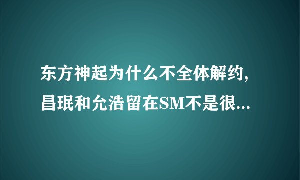 东方神起为什么不全体解约,昌珉和允浩留在SM不是很辛苦吗,在中他们都成功了为什么当初不一起打官司呢?