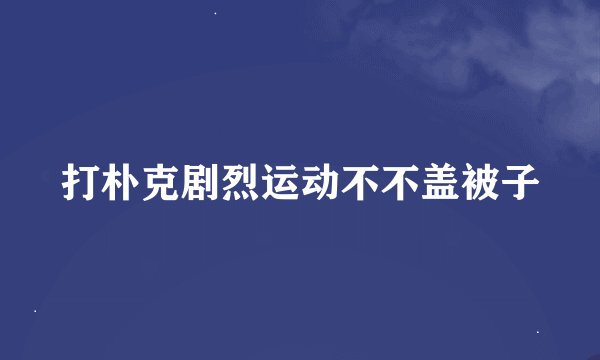 打朴克剧烈运动不不盖被子