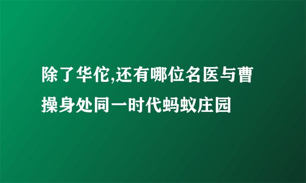 除了华佗,还有哪位名医与曹操身处同一时代蚂蚁庄园