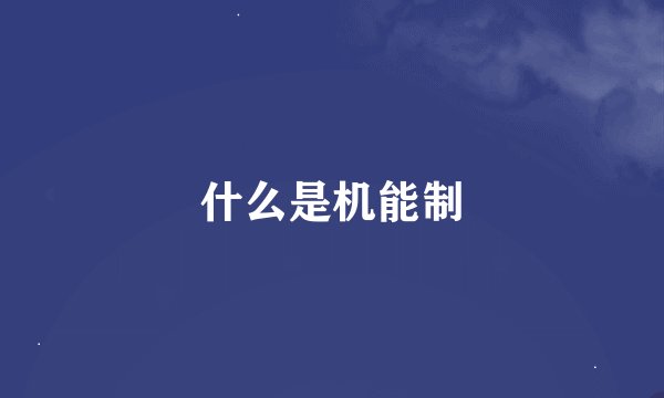 什么是机能制