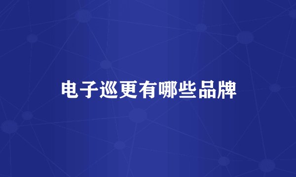 电子巡更有哪些品牌