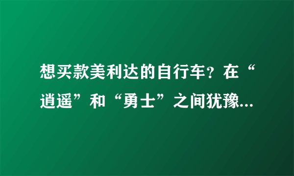 想买款美利达的自行车？在“逍遥”和“勇士”之间犹豫，大家给参谋下：）