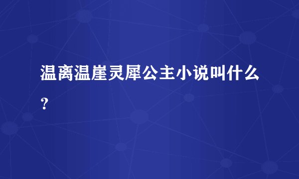温离温崖灵犀公主小说叫什么？