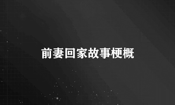 前妻回家故事梗概
