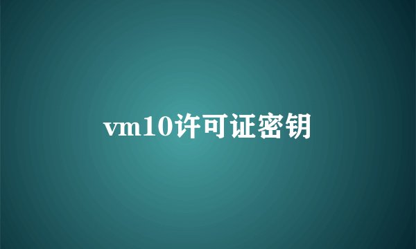 vm10许可证密钥