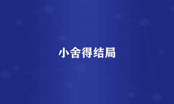 小舍得结局