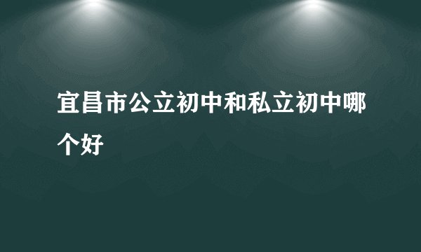 宜昌市公立初中和私立初中哪个好