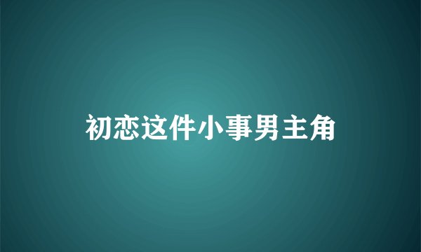 初恋这件小事男主角